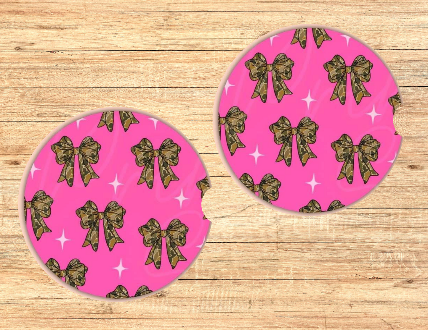 Camo Bows Car Coasters