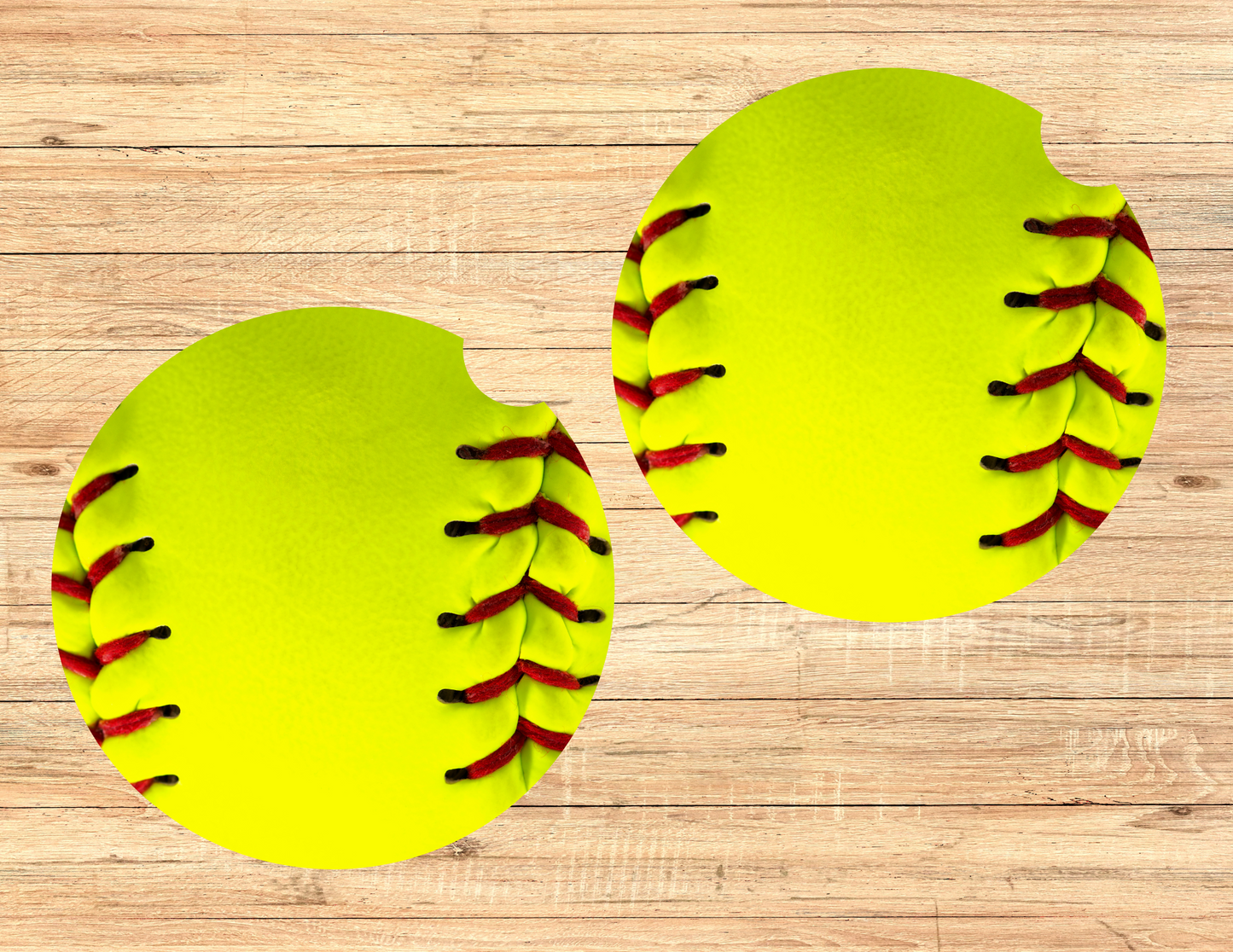 Softball Car Coasters