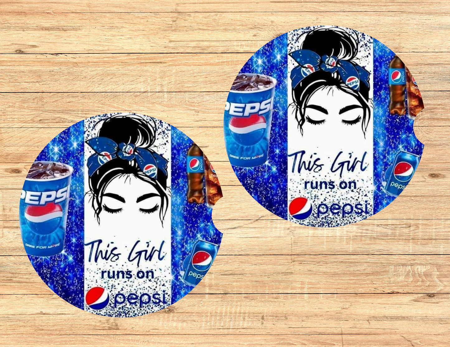 This Girl Runs On Pepsi Car Coasters