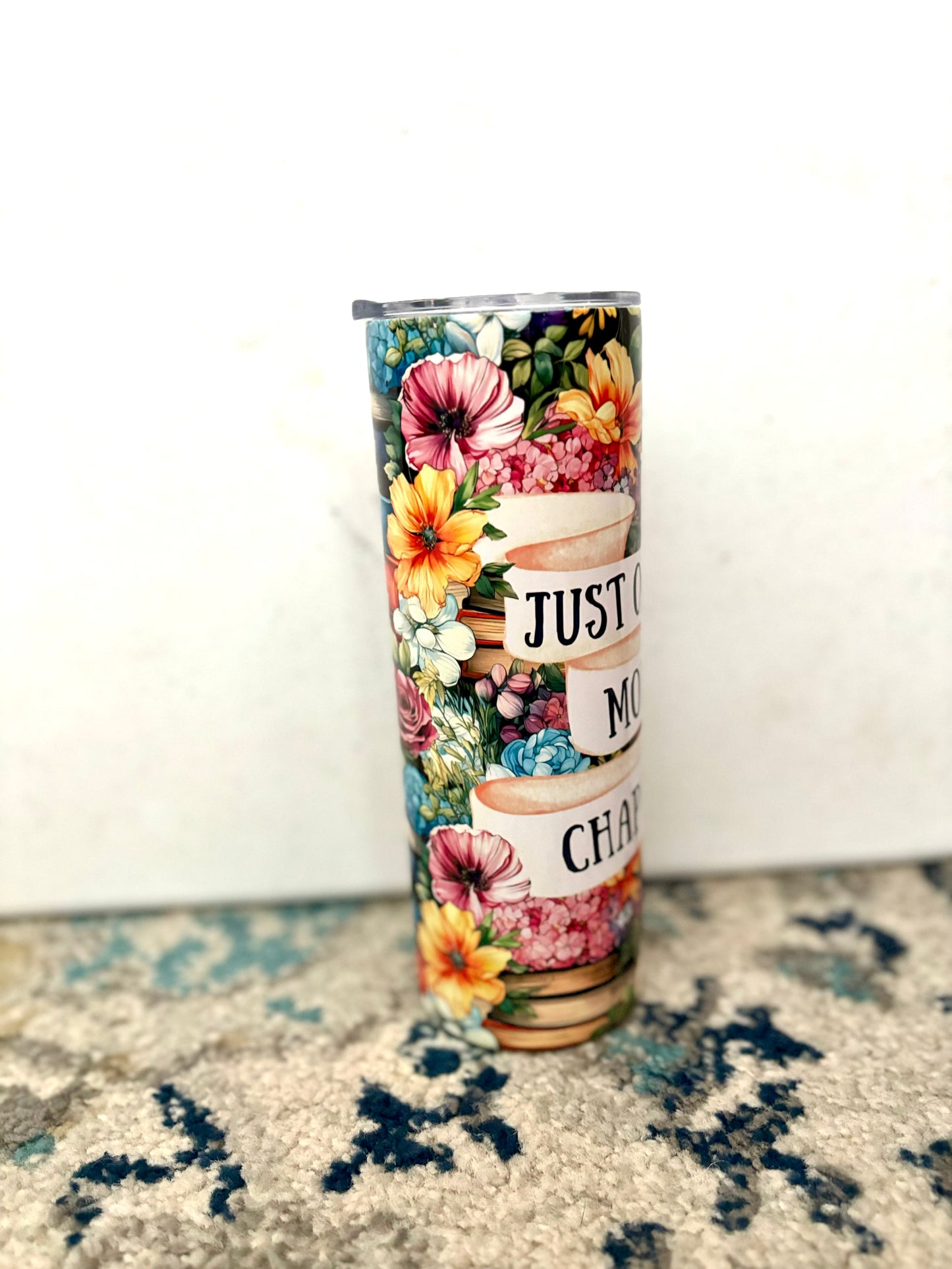 Floral Just One More Chapter Tumbler