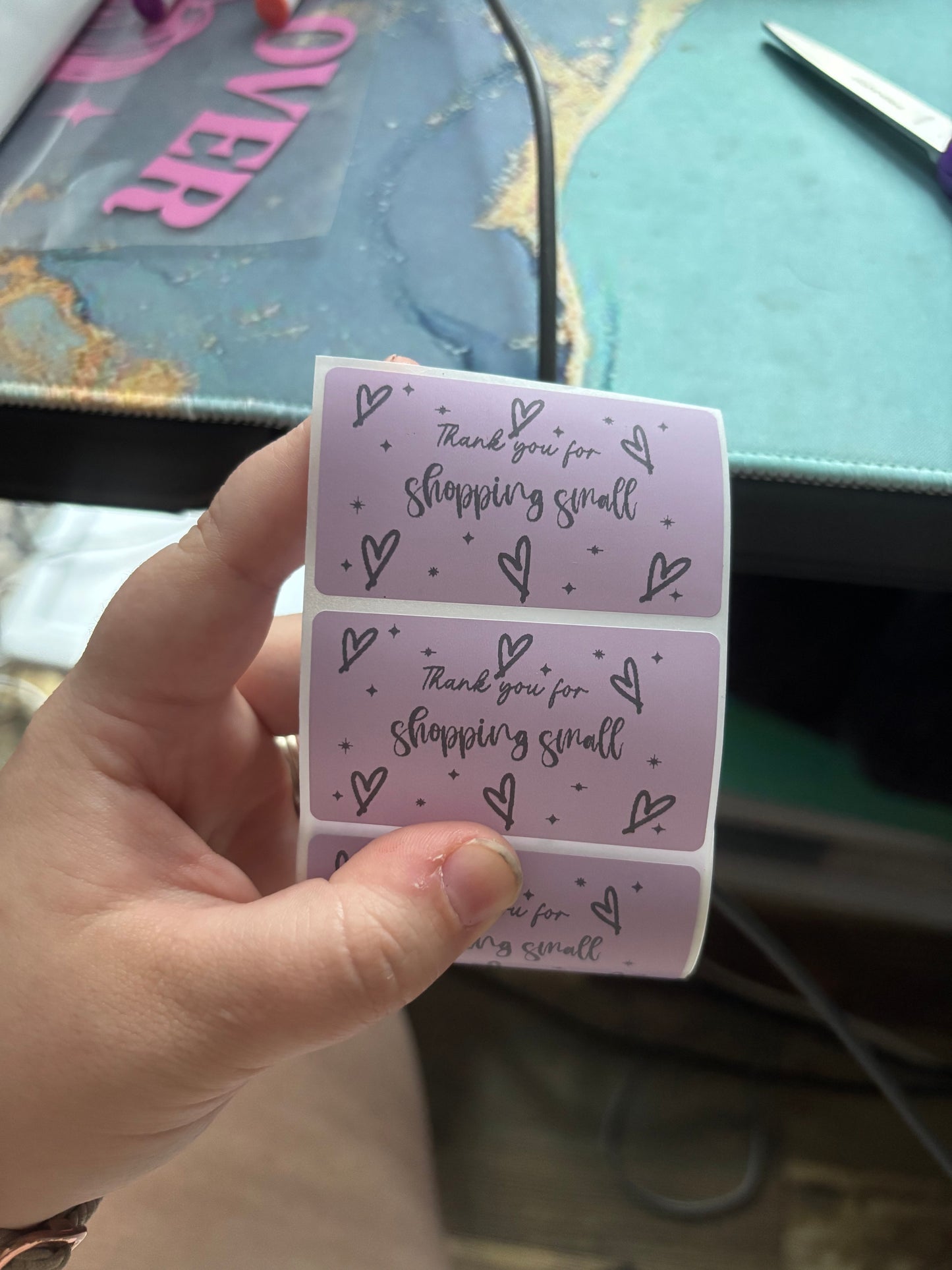 Thank You Hearts Thermal Sticker