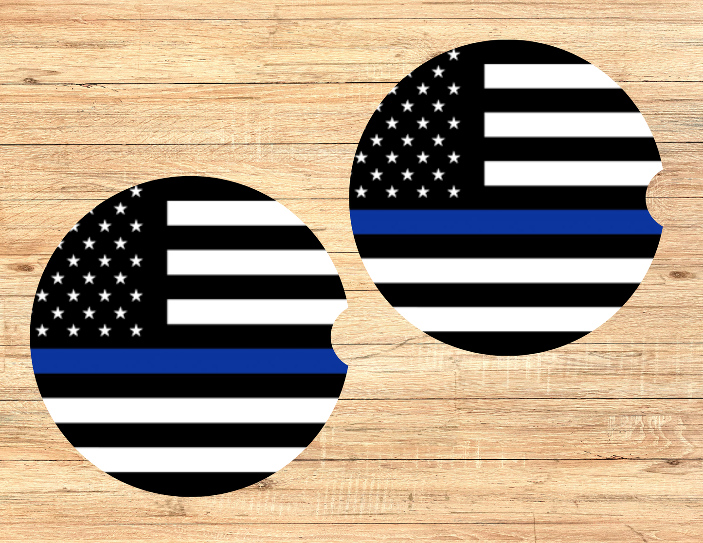 Thin Blue Line Car Coasters