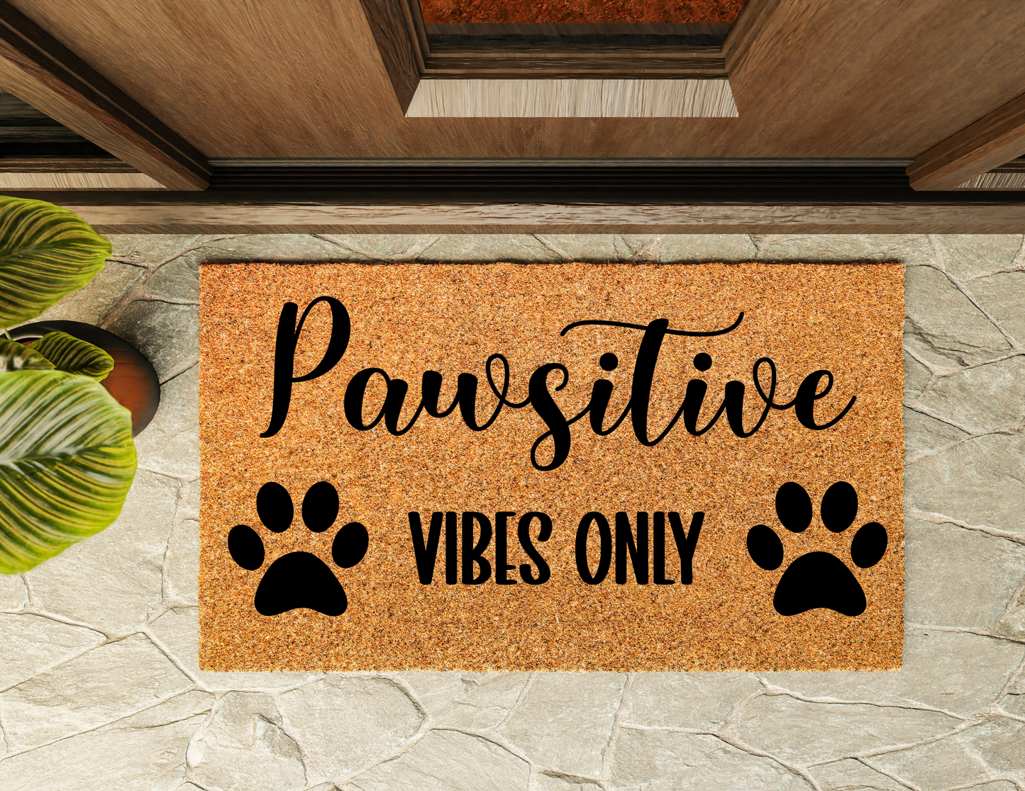 Pawsitive Vibes Door Mat