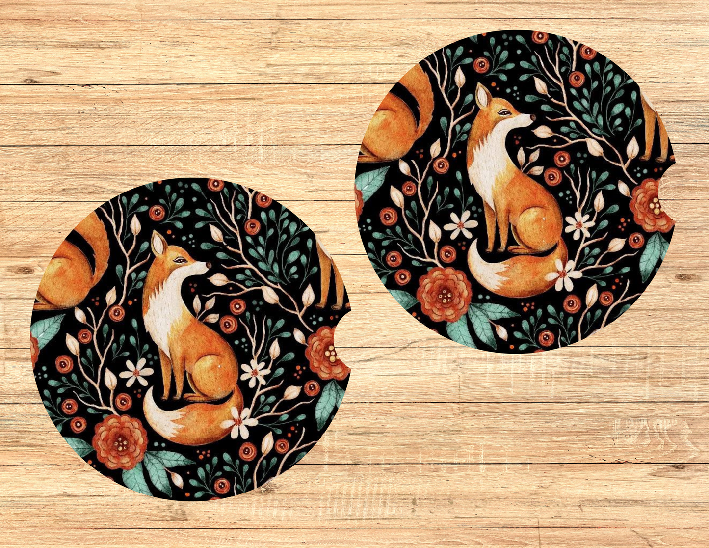 Mystical Fox Car Coasters