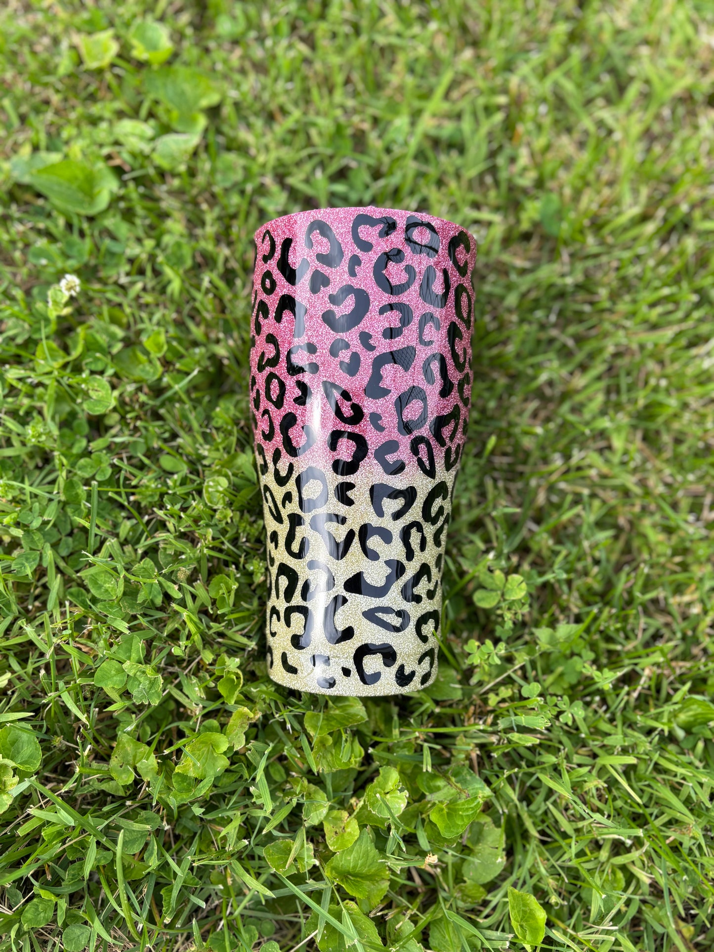 Pink and Gold Leopard Tumbler