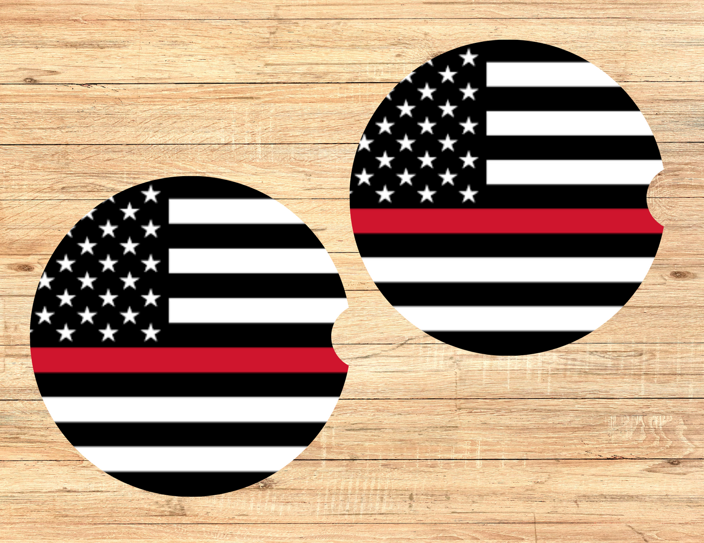 Thin Red Line Car Coasters