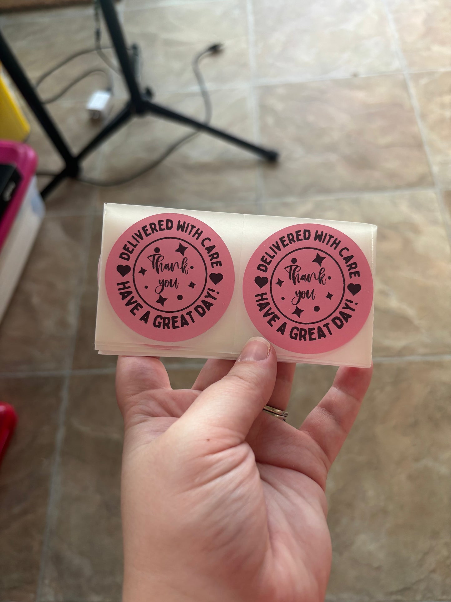 Delivered With Care Thermal Sticker