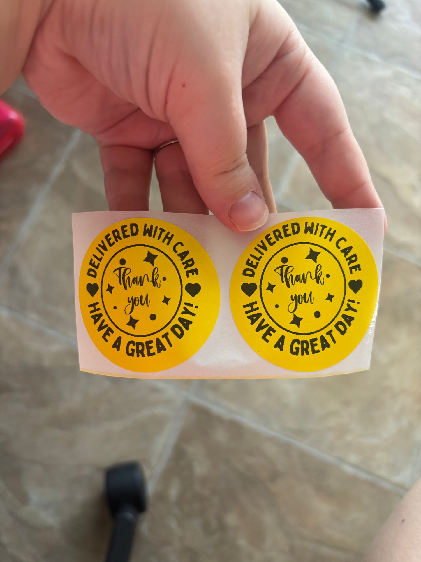 Delivered With Care Thermal Sticker