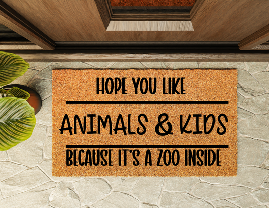 This House Is A Zoo Door Mat