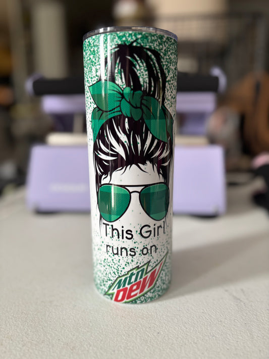 This Girl Runs on Mtn Dew Tumbler