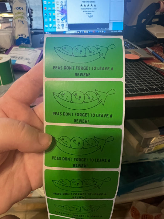 Peas Review Thermal Sticker