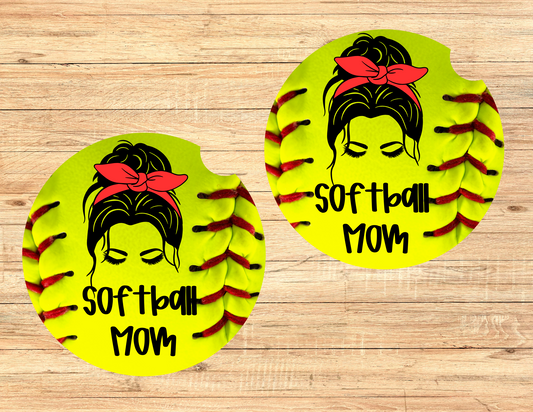 Softball Mom Car Coasters
