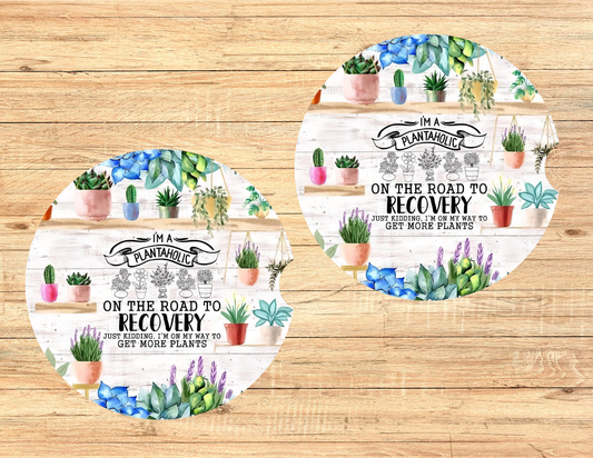 Plantaholic Car Coasters