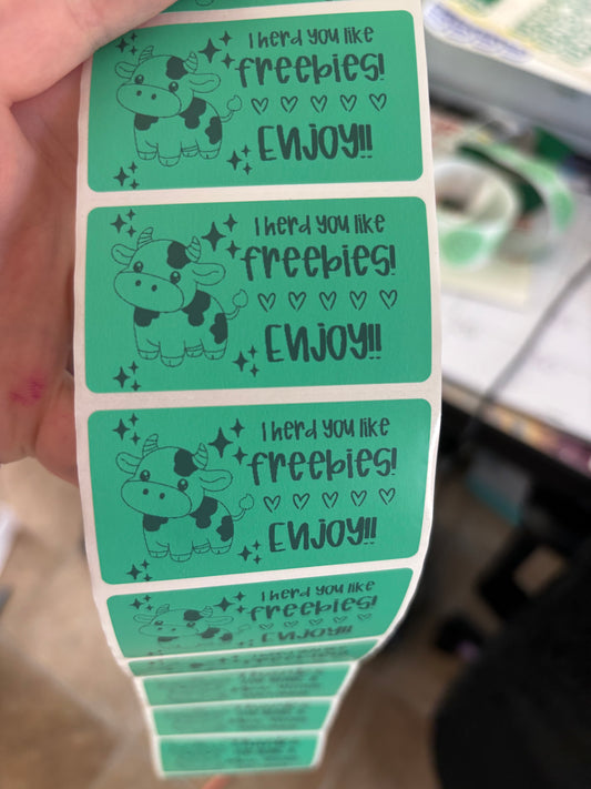 Freebie Cow Thermal Sticker