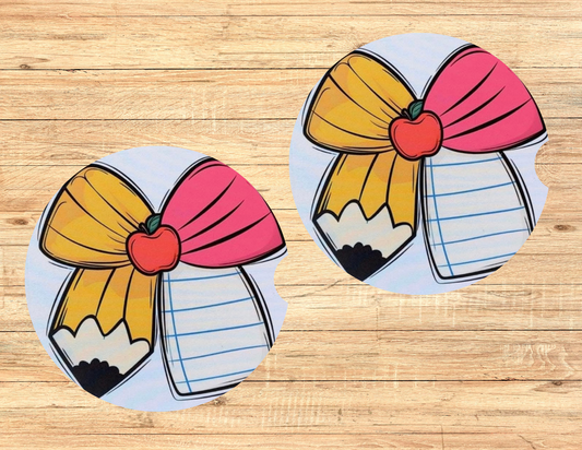 Teacher Bow Car Coasters