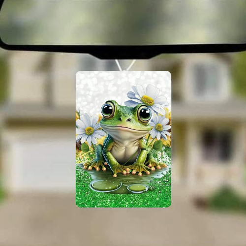 Frog With Daisies Car Freshie