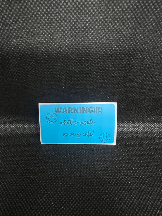 Cute Warning Thermal Sticker