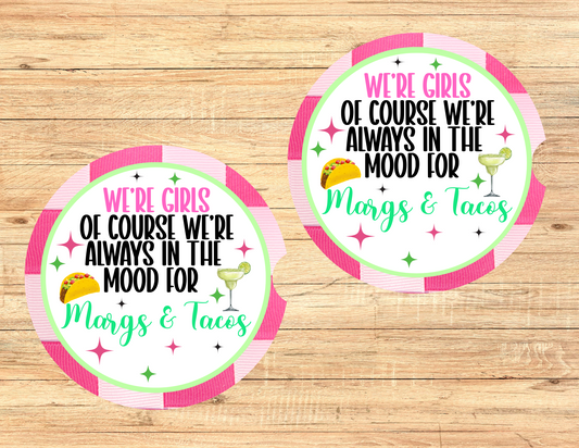 Margs & Tacos Car Coasters