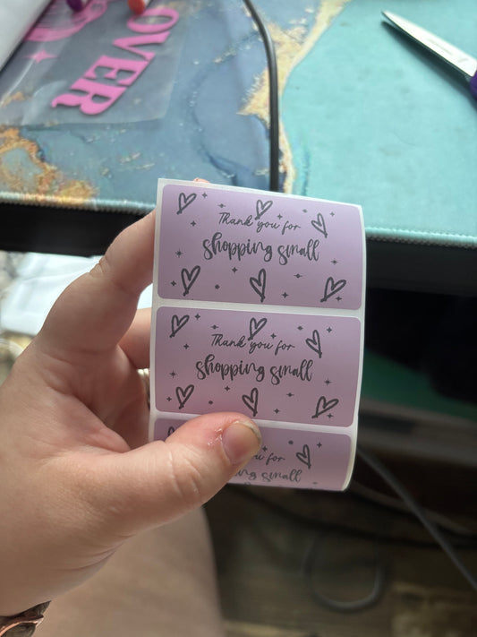 Thank You Hearts Thermal Sticker