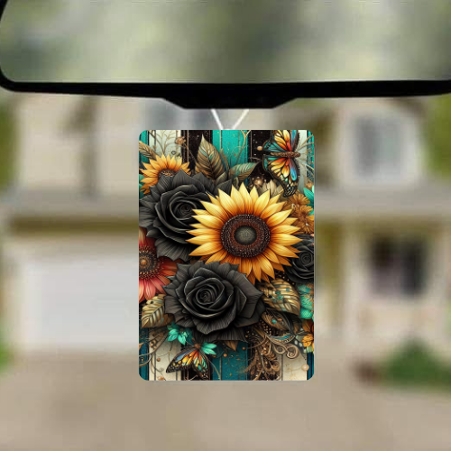 Vivid Sunflowers Car Freshie