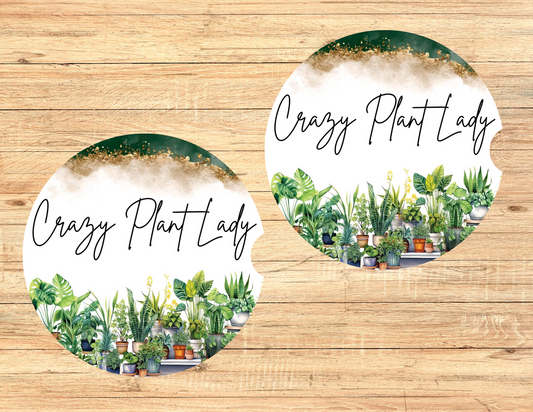 Crazy Plant Lady Car Coasters