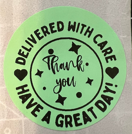 Delivered With Care Thermal Sticker