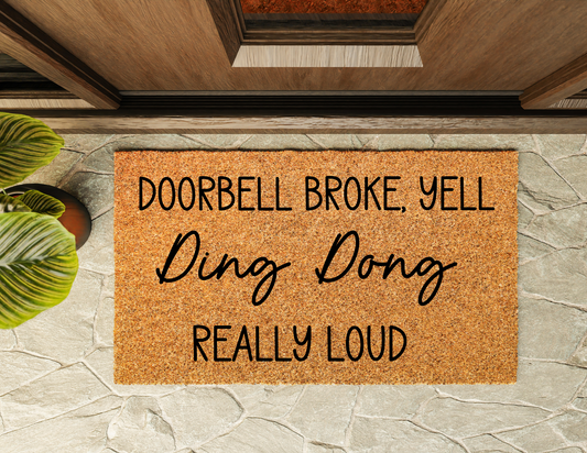 Doorbell Broken Door Mat