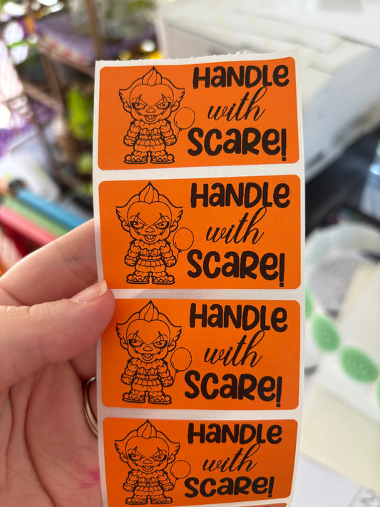 Handle with Scare Thermal Sticker