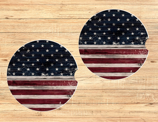 American Flag Car Coasters