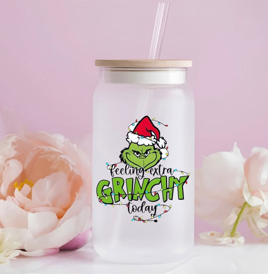 Feeling Extra Grinchy Frosted Bamboo Lid Tumbler